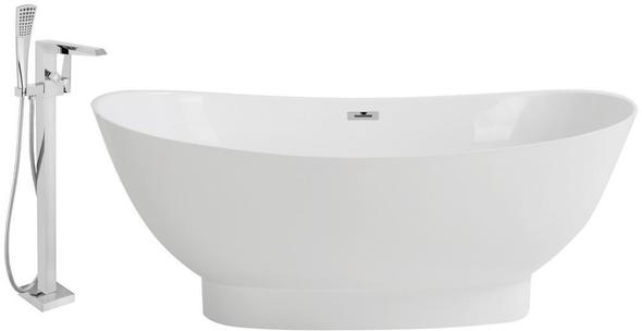 bathtub drain stopper parts Streamline Bath Set of Bathroom Tub and Faucet White Soaking Freestanding Tub