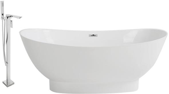 stand alone bathtub ideas Streamline Bath Set of Bathroom Tub and Faucet White Soaking Freestanding Tub