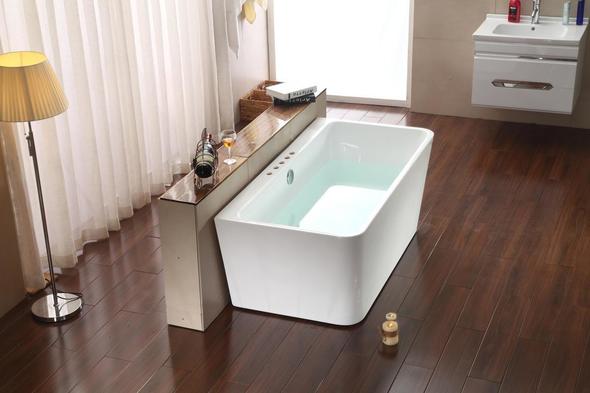 cedar bath tub Streamline Bath Bathroom Tub White Soaking Freestanding Tub