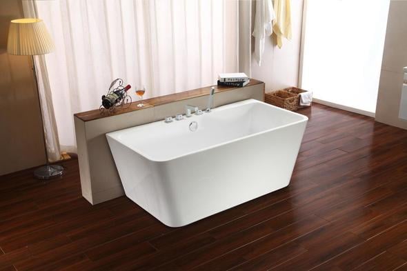 bathtub stopper plug Streamline Bath Set of Bathroom Tub and Faucet White Soaking Freestanding Tub