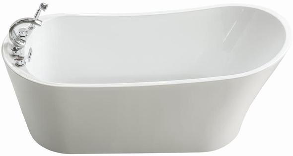 bath at home Streamline Bath Set of Bathroom Tub and Faucet White Soaking Freestanding Tub