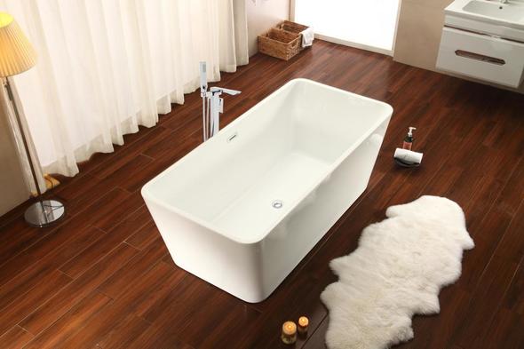 bathtub drain filter Streamline Bath Set of Bathroom Tub and Faucet White Soaking Freestanding Tub