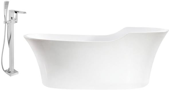 shower and freestanding tub ideas Streamline Bath Set of Bathroom Tub and Faucet White Soaking Freestanding Tub