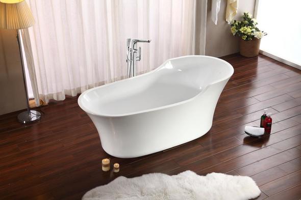 bath drain fitting Streamline Bath Set of Bathroom Tub and Faucet White Soaking Freestanding Tub