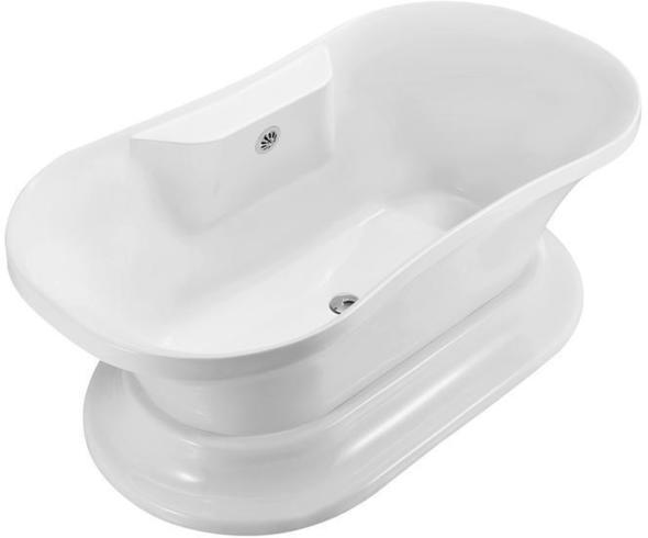 Streamline Bath Bathroom Tub Free Standing Bath Tubs White Soaking Pedestal Freestanding Tub