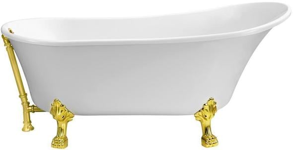 Streamline Bath Bathroom Tub Free Standing Bath Tubs White Soaking Clawfoot Tub