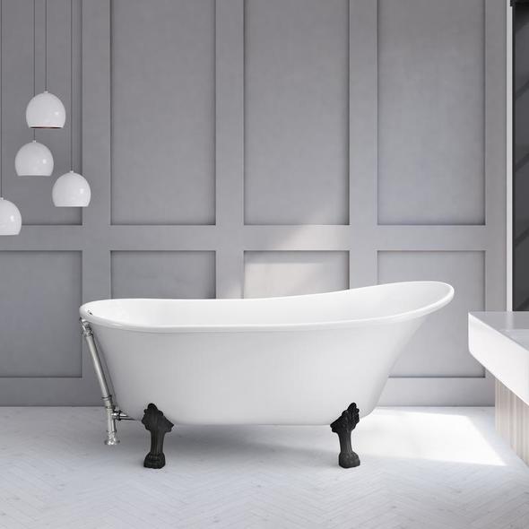 maax clawfoot tub Streamline Bath Bathroom Tub White Soaking Clawfoot Tub