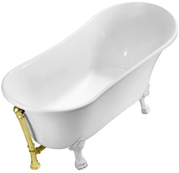 freestanding tub with whirlpool jets Streamline Bath Bathroom Tub White Soaking Clawfoot Tub