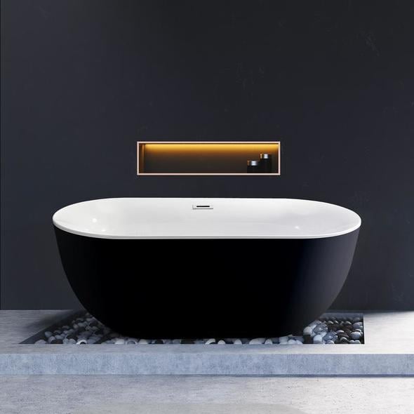best stand alone soaking tub Streamline Bath Bathroom Tub Black Soaking Freestanding Tub