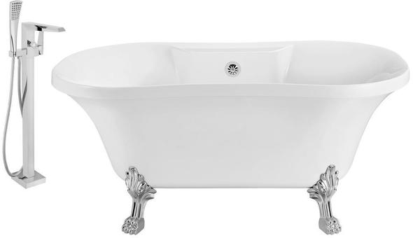 whirlpool bathtub for two Streamline Bath Set of Bathroom Tub and Faucet White Soaking Clawfoot Tub