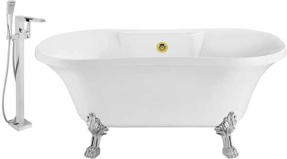 claw tubs for sale near me Streamline Bath Set of Bathroom Tub and Faucet White Soaking Clawfoot Tub