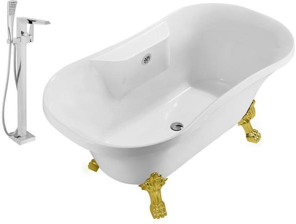 best bathtub drain cover Streamline Bath Set of Bathroom Tub and Faucet White Soaking Clawfoot Tub
