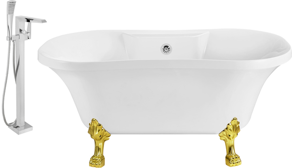 best bathtub drain cover Streamline Bath Set of Bathroom Tub and Faucet White Soaking Clawfoot Tub