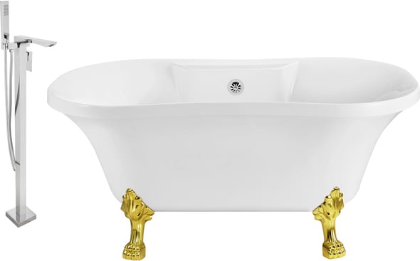 drain filter for bathtub Streamline Bath Set of Bathroom Tub and Faucet White Soaking Clawfoot Tub