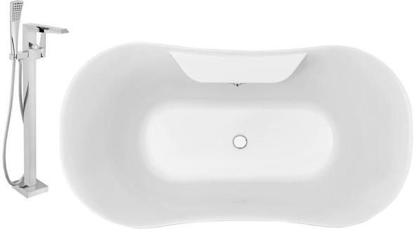 cheap bathtub ideas Streamline Bath Set of Bathroom Tub and Faucet Free Standing Bath Tubs White Soaking Clawfoot Tub