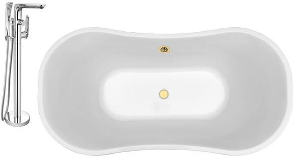 free standing bathtub for sale Streamline Bath Set of Bathroom Tub and Faucet White Soaking Pedestal Freestanding Tub