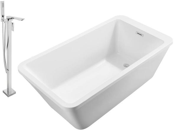 bathtub trim ideas Streamline Bath Set of Bathroom Tub and Faucet White Soaking Freestanding Tub