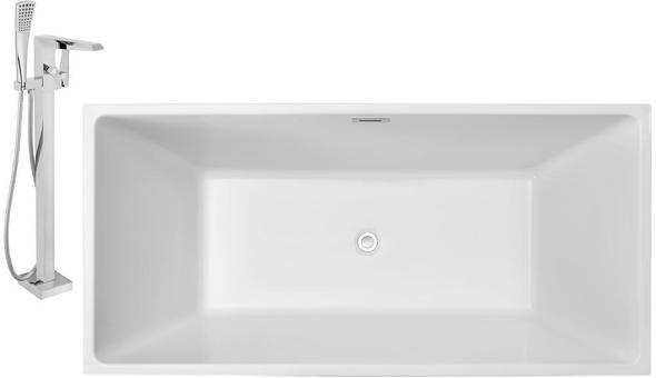 tub in shower bathroom ideas Streamline Bath Set of Bathroom Tub and Faucet White Soaking Freestanding Tub