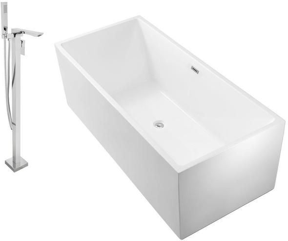 bathroom tub and shower ideas Streamline Bath Set of Bathroom Tub and Faucet White Soaking Freestanding Tub