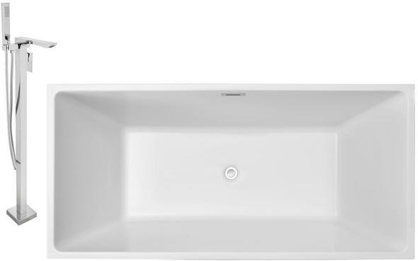 bathroom tub and shower ideas Streamline Bath Set of Bathroom Tub and Faucet White Soaking Freestanding Tub