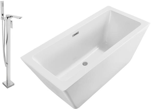 best place to buy a tub Streamline Bath Set of Bathroom Tub and Faucet White Soaking Freestanding Tub
