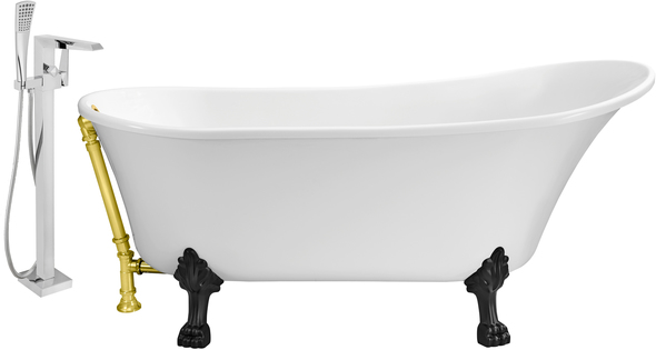 bath tub logo Streamline Bath Set of Bathroom Tub and Faucet White Soaking Clawfoot Tub
