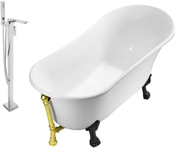 claw foot bath tub for sale Streamline Bath Set of Bathroom Tub and Faucet White Soaking Clawfoot Tub