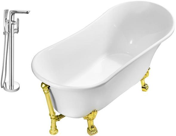 maax soaker tub Streamline Bath Set of Bathroom Tub and Faucet White Soaking Clawfoot Tub