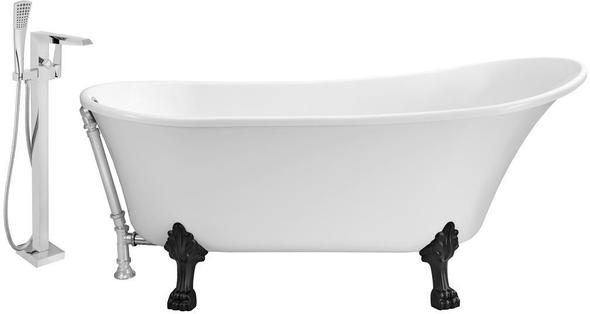 bathroom tub and tile ideas Streamline Bath Set of Bathroom Tub and Faucet White Soaking Clawfoot Tub