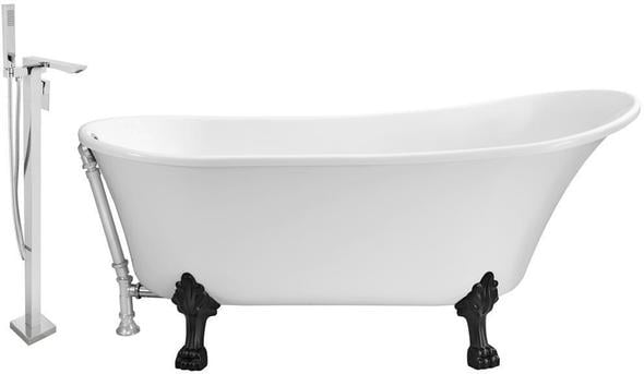 best bathtub shower doors Streamline Bath Set of Bathroom Tub and Faucet White Soaking Clawfoot Tub