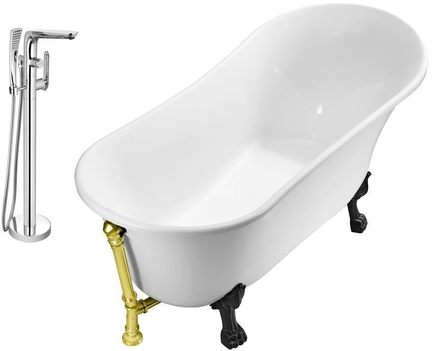 best bathtub drain Streamline Bath Set of Bathroom Tub and Faucet White Soaking Clawfoot Tub