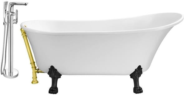 best bathtub drain Streamline Bath Set of Bathroom Tub and Faucet White Soaking Clawfoot Tub