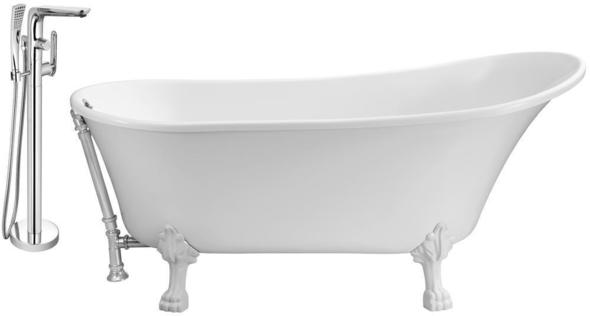clawfoot tub drain installation Streamline Bath Set of Bathroom Tub and Faucet White Soaking Clawfoot Tub