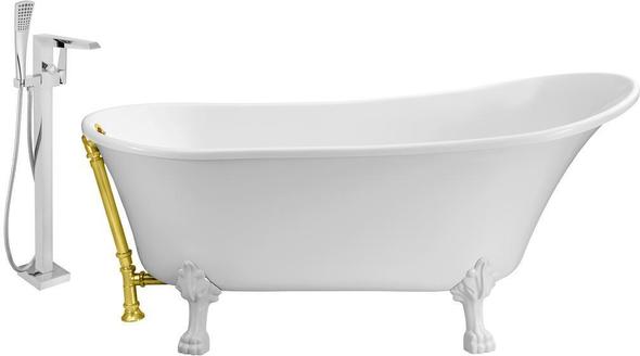 whirlpool bath plug Streamline Bath Set of Bathroom Tub and Faucet White Soaking Clawfoot Tub