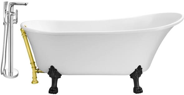 overflow drain cover for clawfoot tub Streamline Bath Set of Bathroom Tub and Faucet White Soaking Clawfoot Tub