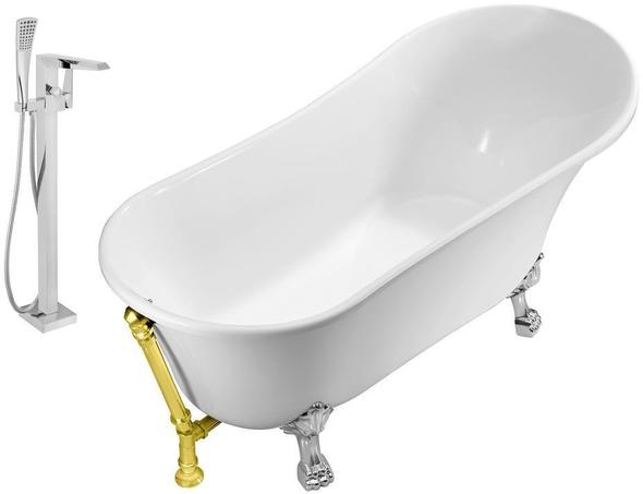 over the tub bath seat Streamline Bath Set of Bathroom Tub and Faucet White Soaking Clawfoot Tub