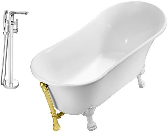 best tub and shower faucet Streamline Bath Set of Bathroom Tub and Faucet White Soaking Clawfoot Tub