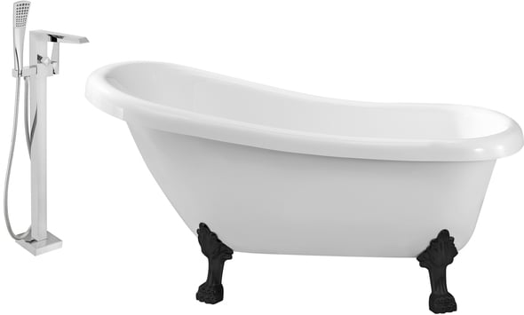 old fashioned bathtubs for sale Streamline Bath Set of Bathroom Tub and Faucet White Soaking Clawfoot Tub