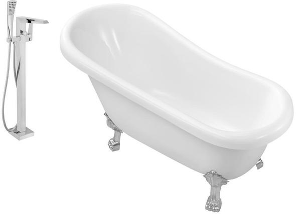 maax freestanding tub installation Streamline Bath Set of Bathroom Tub and Faucet White Soaking Clawfoot Tub