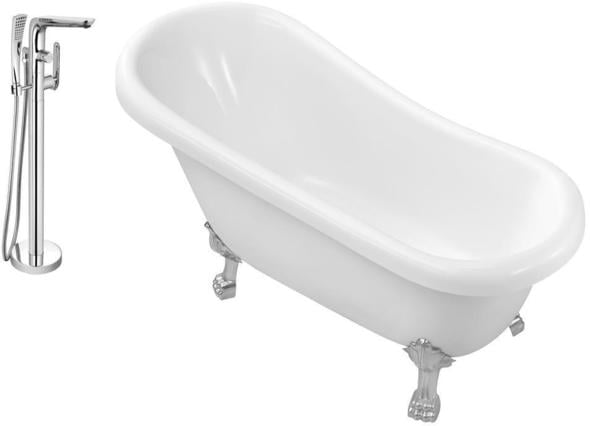 clawfoot tub garden ideas Streamline Bath Set of Bathroom Tub and Faucet White Soaking Clawfoot Tub