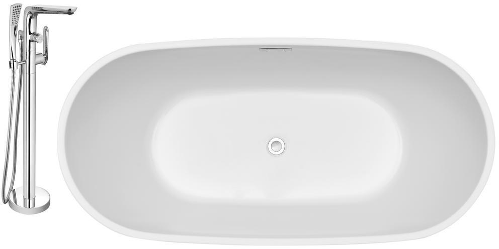 bathroom soaking tub ideas Streamline Bath Set of Bathroom Tub and Faucet White Soaking Freestanding Tub