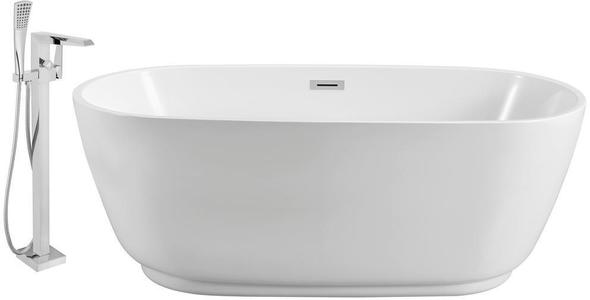 best tub faucet Streamline Bath Set of Bathroom Tub and Faucet White Soaking Freestanding Tub