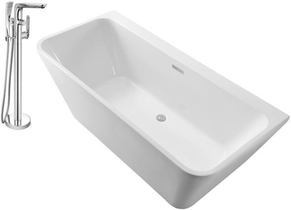 folding bath tub for adults Streamline Bath Set of Bathroom Tub and Faucet White Soaking Wall Adjacent Apron Tub