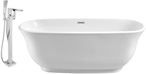 soaker tub bathroom ideas Streamline Bath Set of Bathroom Tub and Faucet White Soaking Freestanding Tub