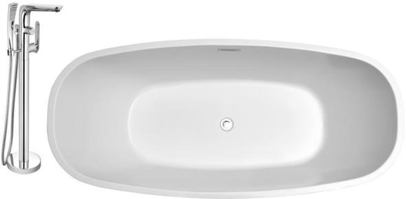 victorian clawfoot tub Streamline Bath Set of Bathroom Tub and Faucet White Soaking Freestanding Tub