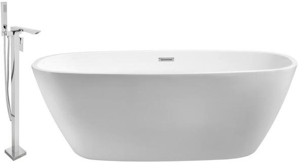 claw bathtub shower kit Streamline Bath Set of Bathroom Tub and Faucet White Soaking Freestanding Tub