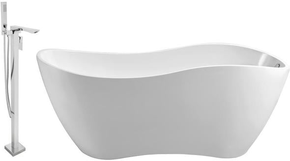 best soaking bathtub Streamline Bath Set of Bathroom Tub and Faucet White Soaking Freestanding Tub