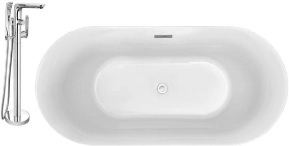 double bathtub with jets Streamline Bath Set of Bathroom Tub and Faucet Black Soaking Freestanding Tub