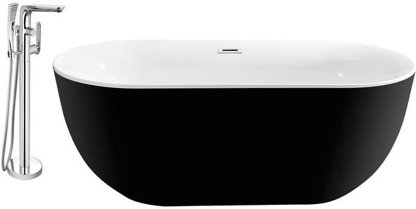 best soaking tub Streamline Bath Set of Bathroom Tub and Faucet Black Soaking Freestanding Tub