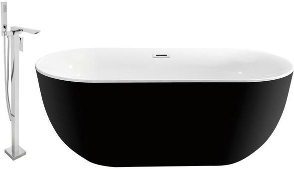 best clawfoot tub Streamline Bath Set of Bathroom Tub and Faucet Black Soaking Freestanding Tub